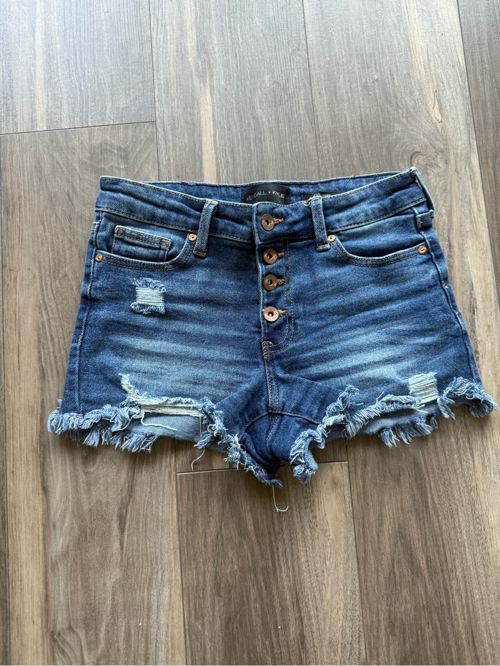 Denim High-Rise Distressed Women’s Shorts - Blue